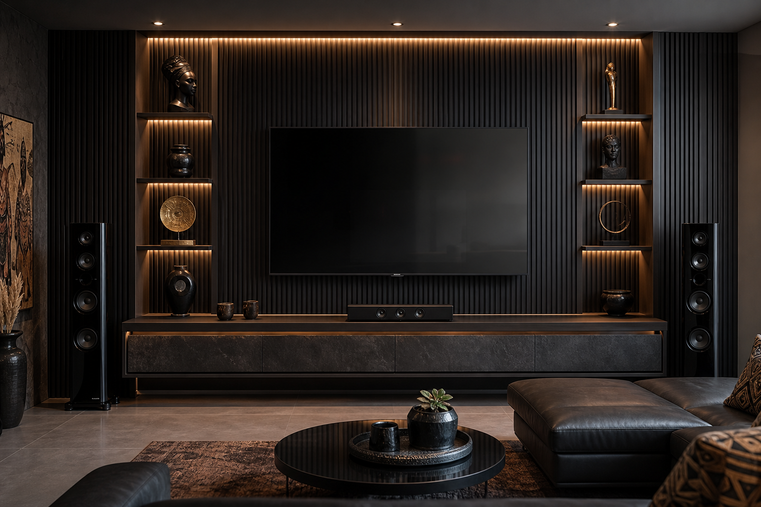 Feature TV wall and media unit